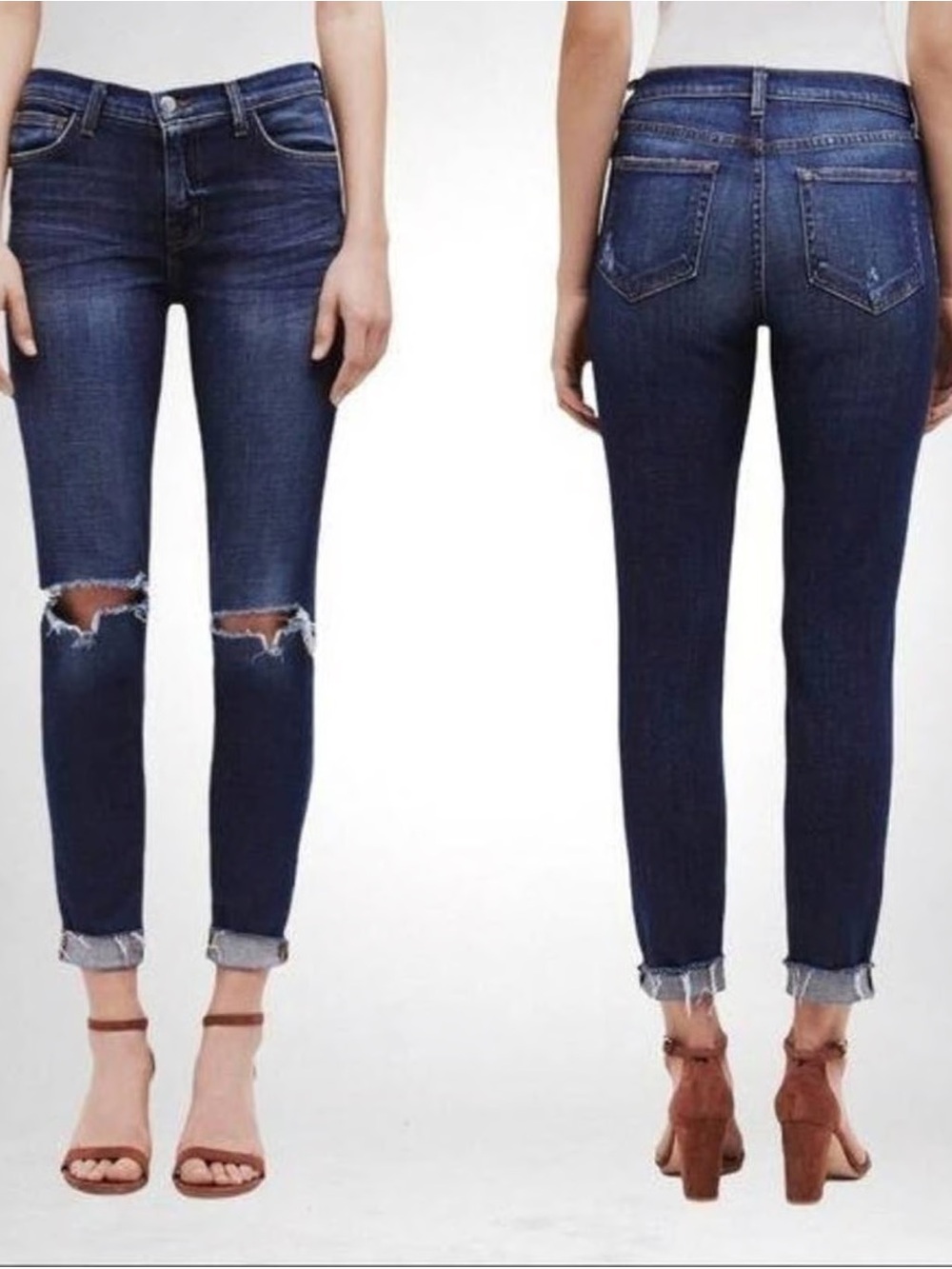 L’AGENCE Cuffed Crop Slim Fit Jeans